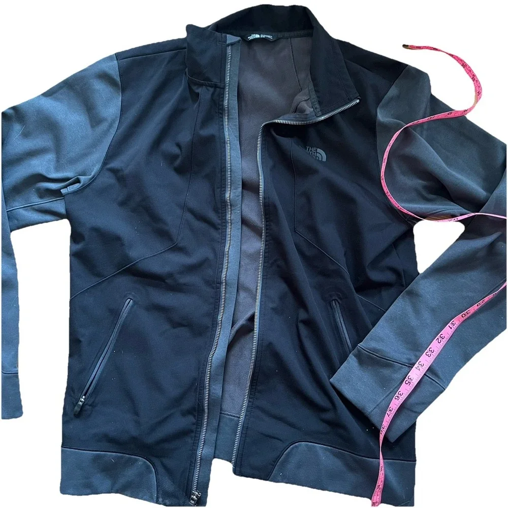 North Face Kadet Full Zip Black Jacket Men's Size M Lightweight Track Logo‎ Hike